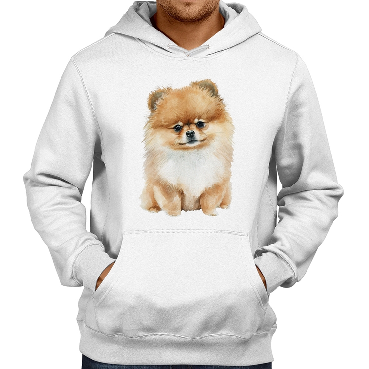 Moletom Cachorro Spitz Alemão Lulu da pomerânia - Branco