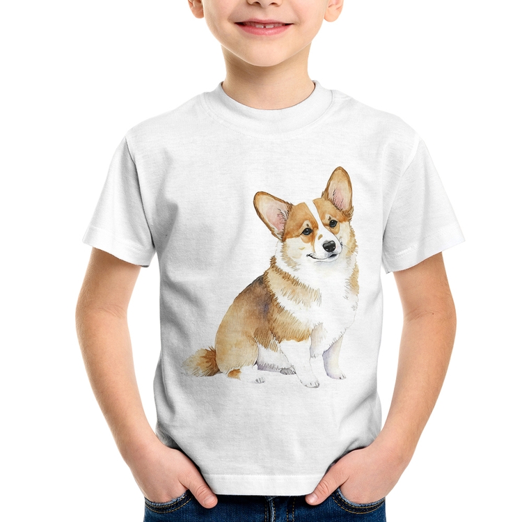 Camiseta Infantil Cachorro Welsh Corgi Pembroke