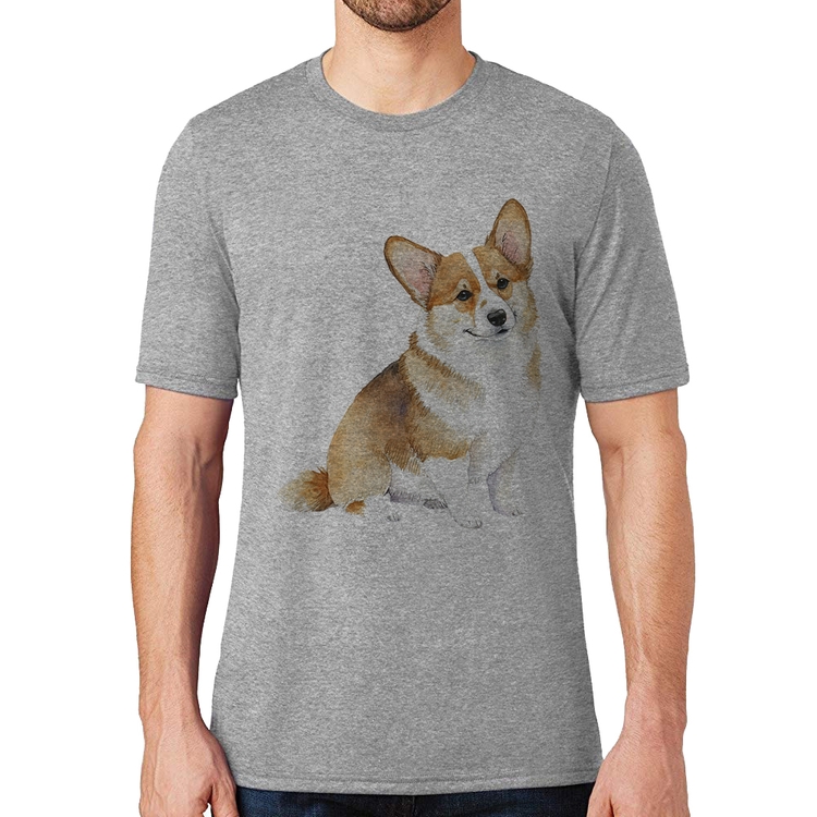 Camiseta Cachorro Welsh Corgi Pembroke - Cinza