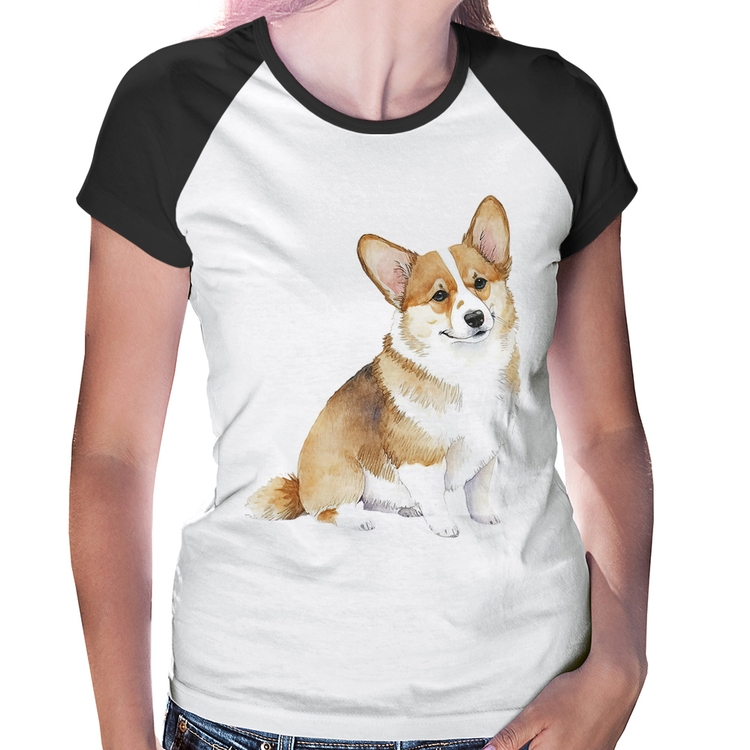 Baby Look Raglan Cachorro Welsh Corgi Pembroke