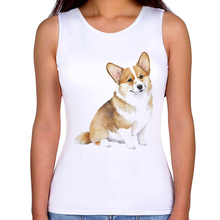 Regata Feminina Cachorro Welsh Corgi Pembroke
