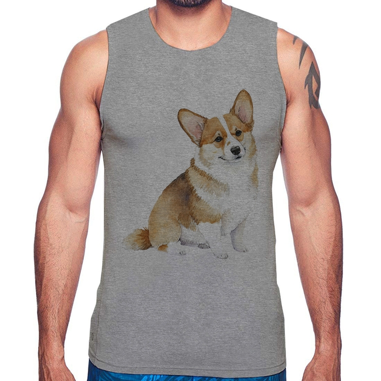 Regata Cachorro Welsh Corgi Pembroke - Cinza