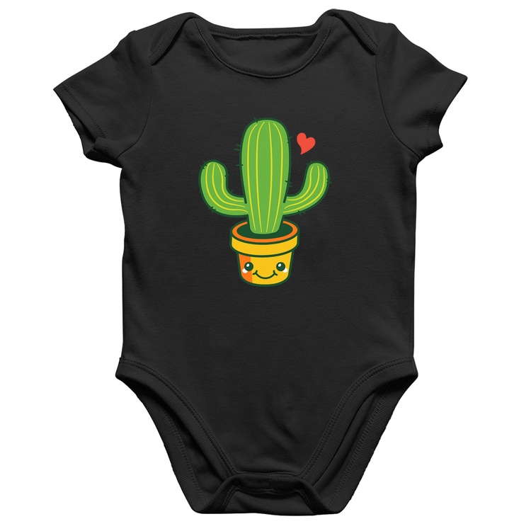 Body Bebê Algodão Cacto Coração