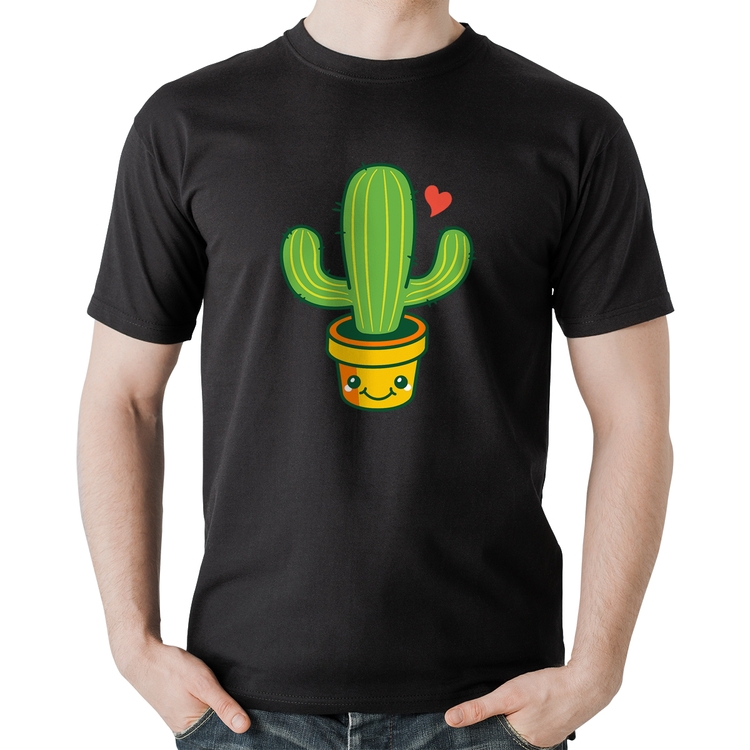 Camiseta Algodão Cacto Coração