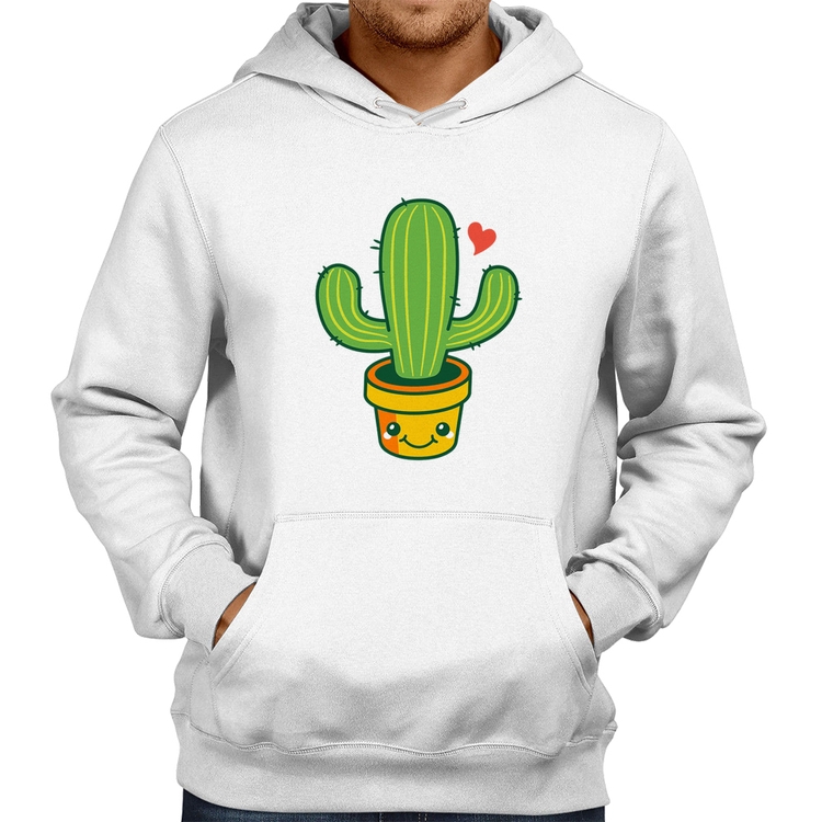 Moletom Cacto Coração - Branco