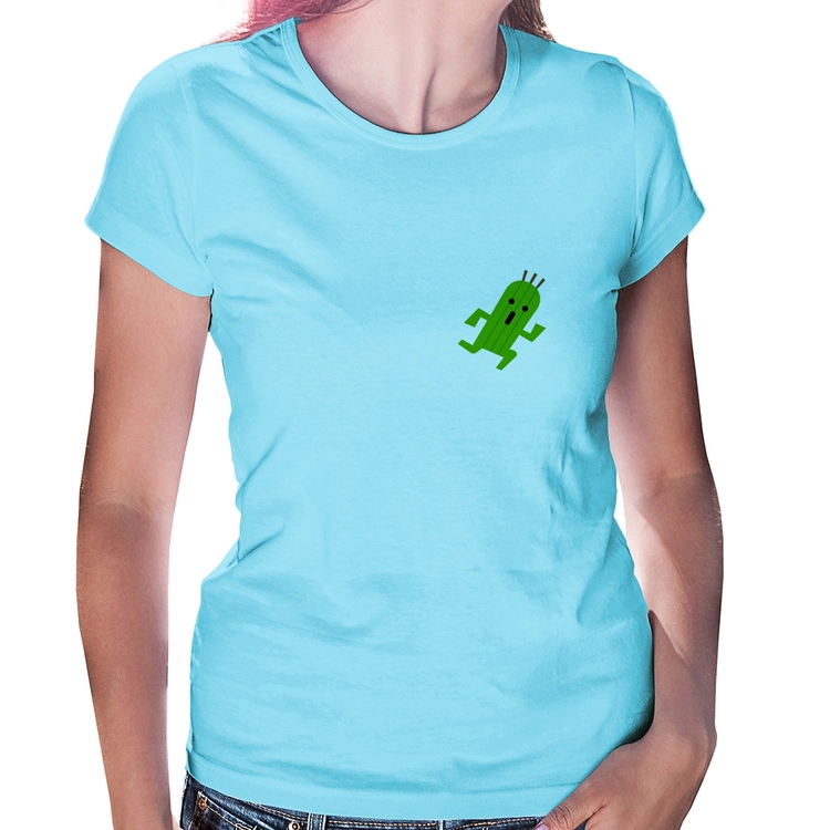 Baby Look Cactuar - Azul Bebê