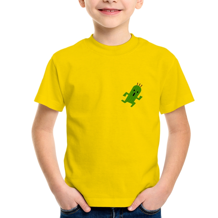 Camiseta Infantil Cactuar - Amarela