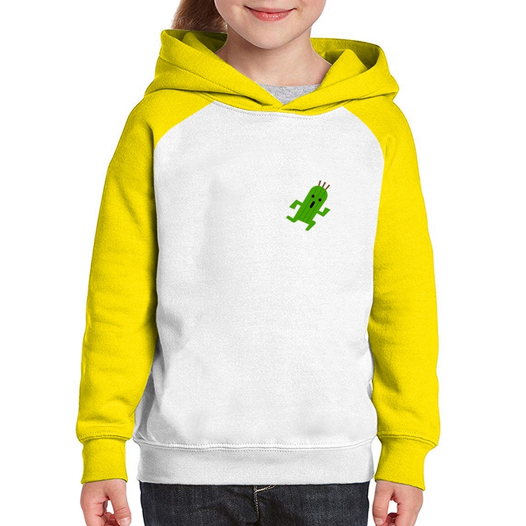 Moletom Infantil Cactuar - Branco/Amarelo