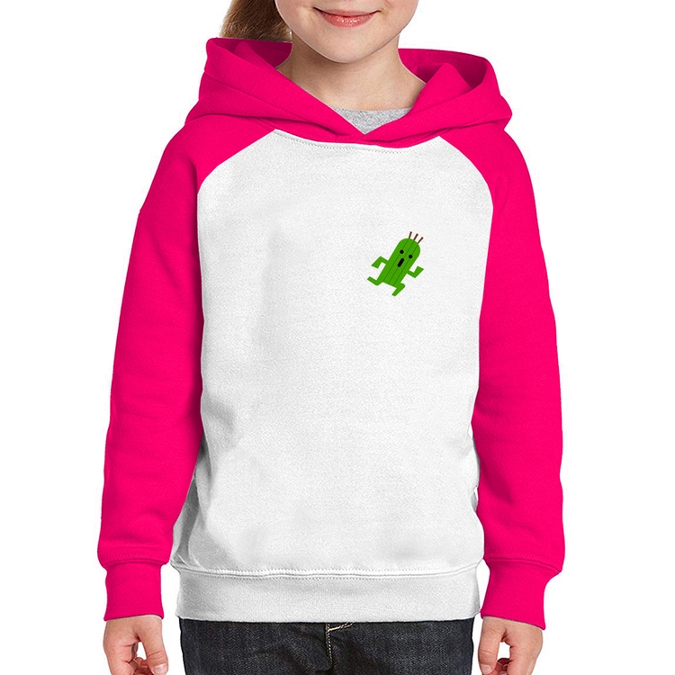Moletom Infantil Cactuar - Branco/Rosa