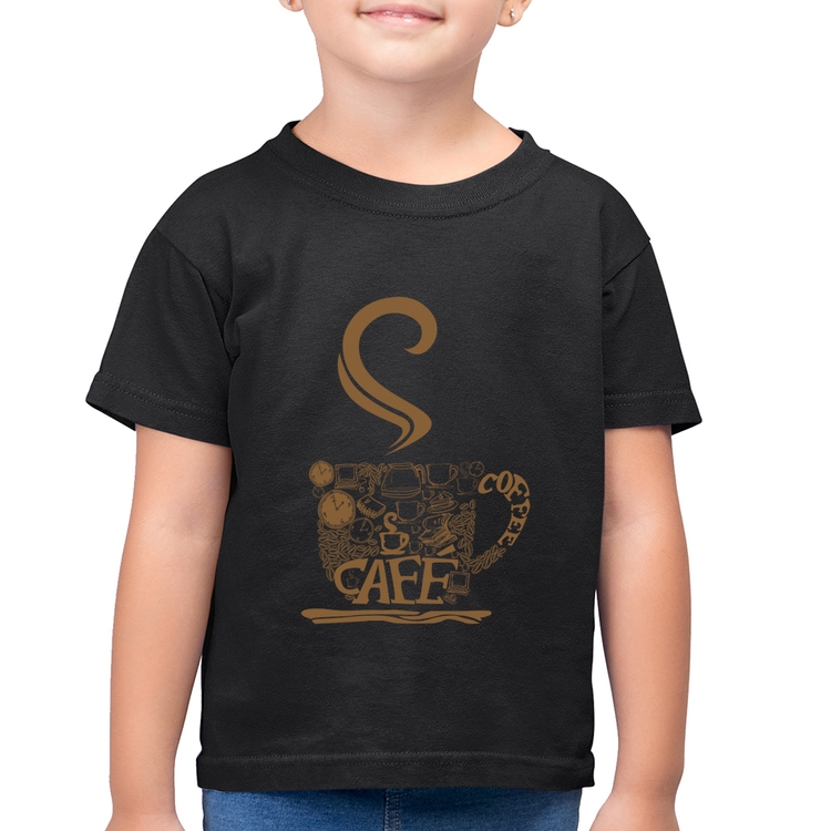 Camiseta Algodão Infantil Café Coffee