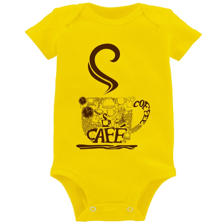Body Bebê Café Coffee - Amarelo