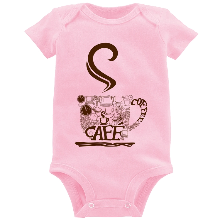 Body Bebê Café Coffee - Rosa Bebê