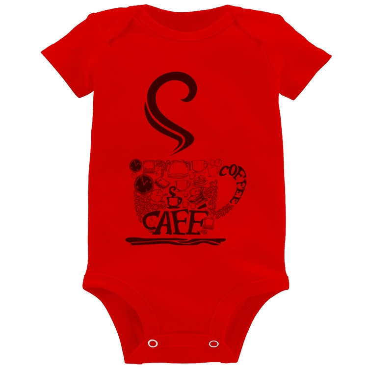 Body Bebê Café Coffee - Vermelho