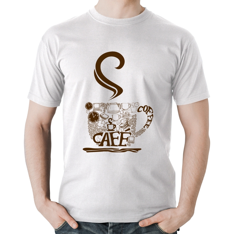 Camiseta Algodão Café Coffee - Branca