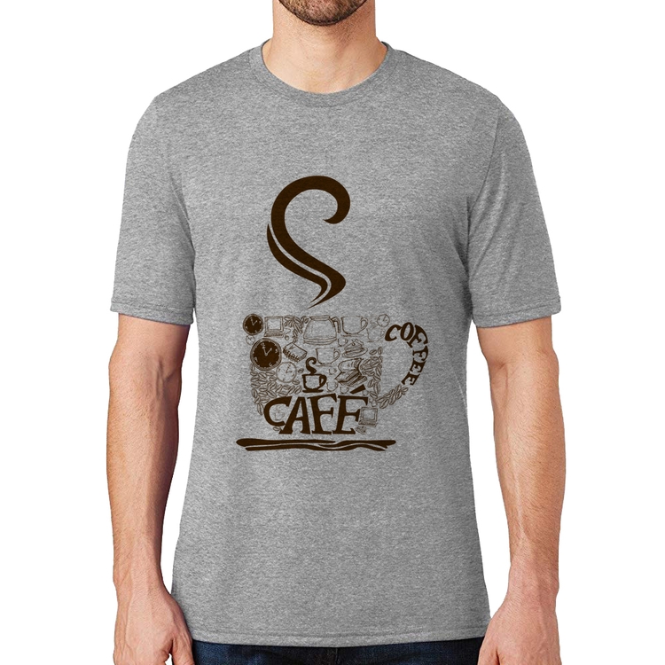 Camiseta Café Coffee - Cinza