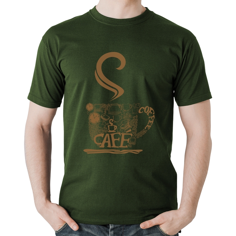 Camiseta Algodão Café Coffee - Musgo