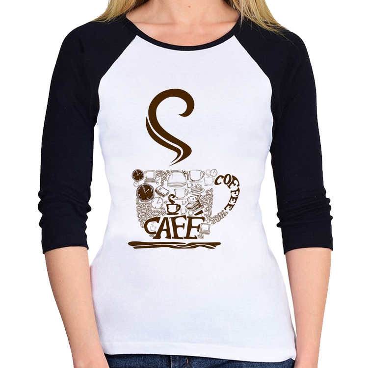 Baby Look Raglan Café Coffee Manga 3/4