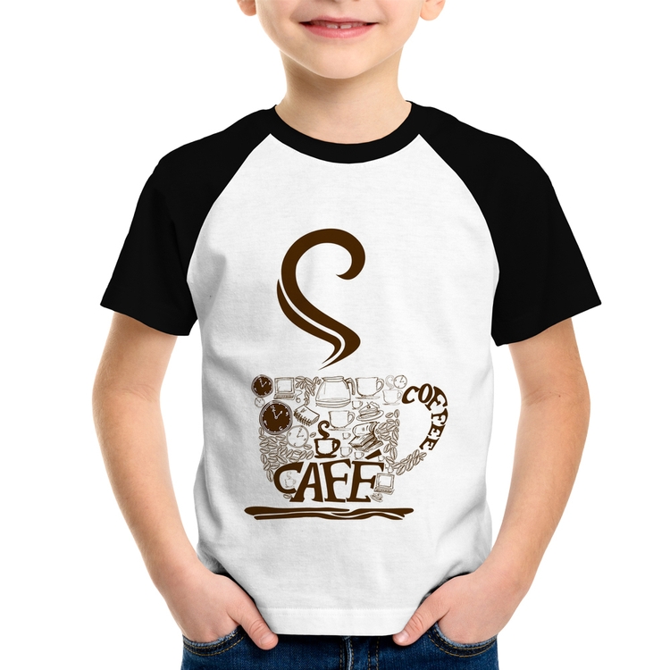 Camiseta Raglan Infantil Café Coffee