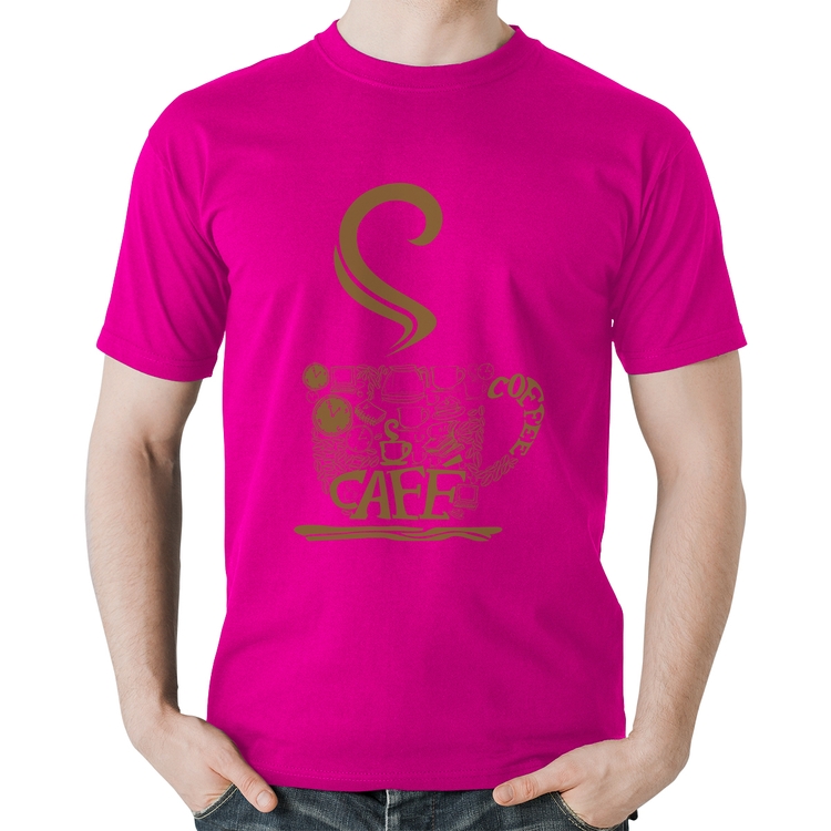 Camiseta Algodão Café Coffee - Rosa