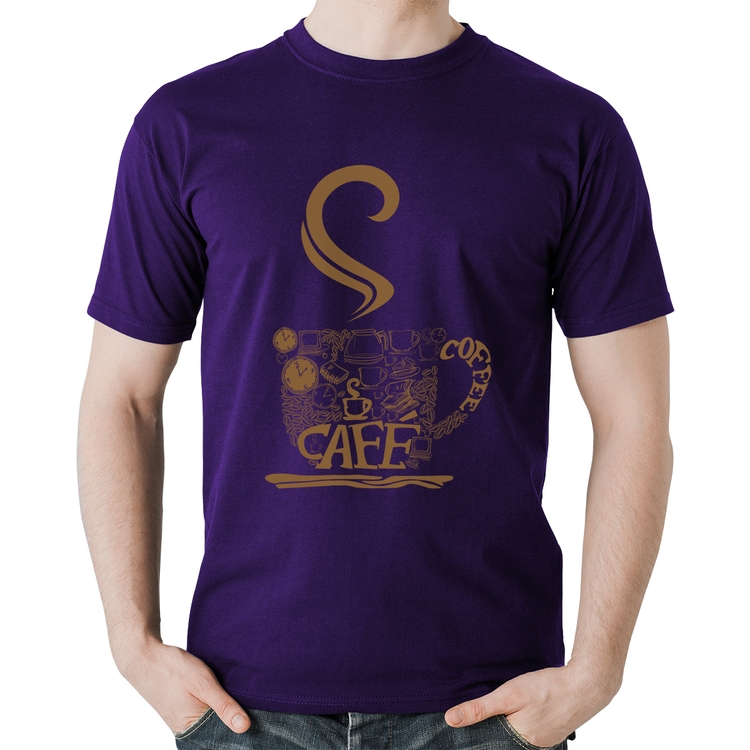 Camiseta Algodão Café Coffee - Roxa