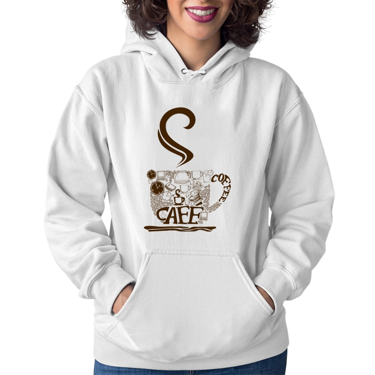 Moletom Feminino Café Coffee - Branco