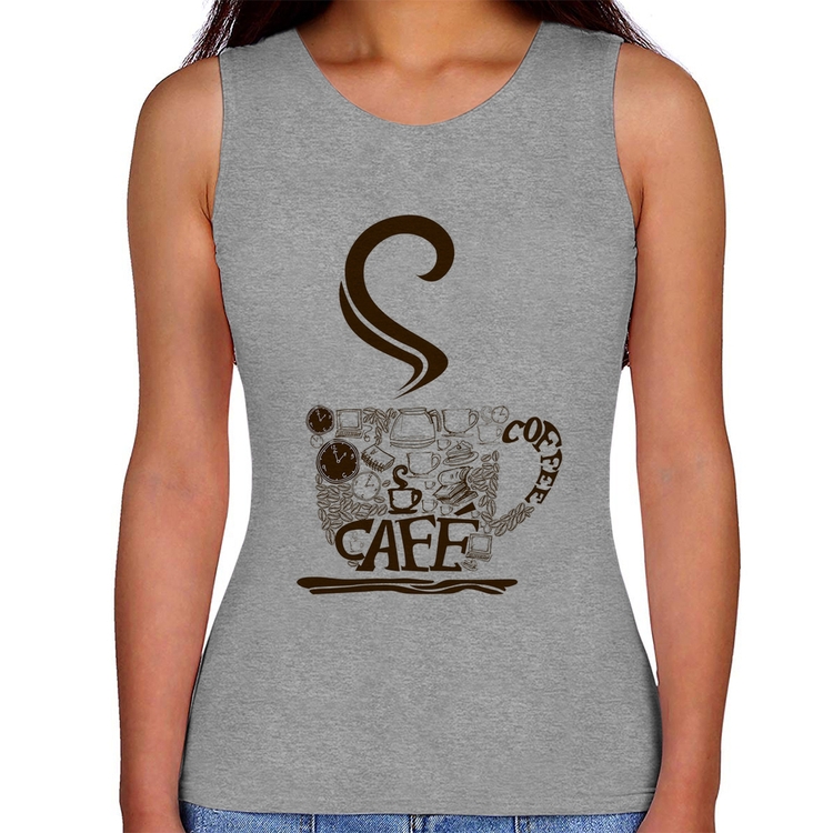 Regata Feminina Café Coffee - Cinza