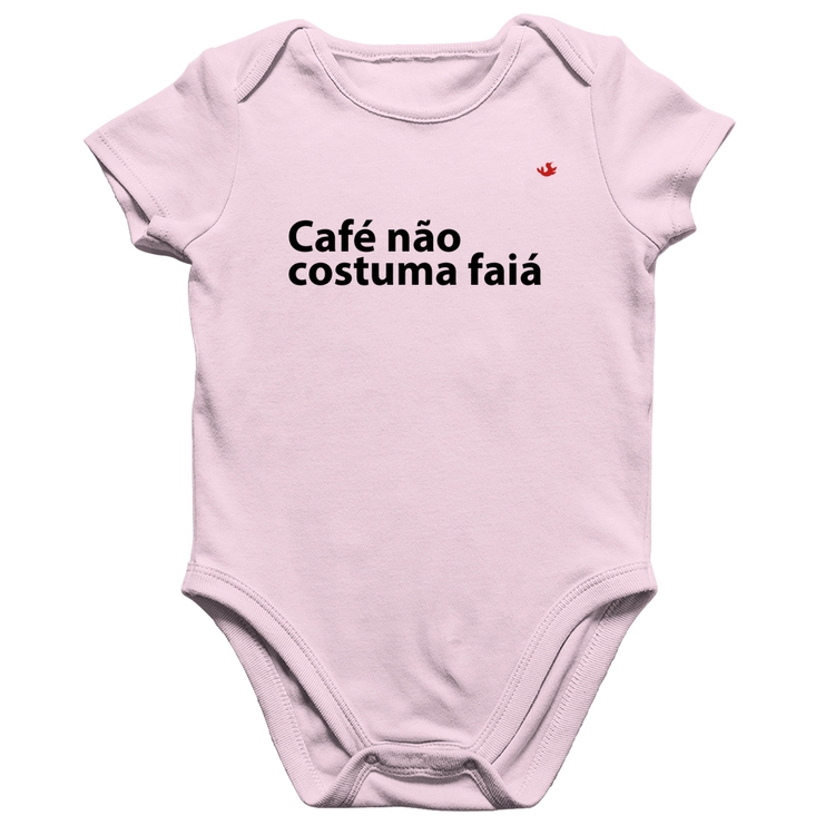 Body Bebê Algodão Café não costuma faiá - Rosa Bebê