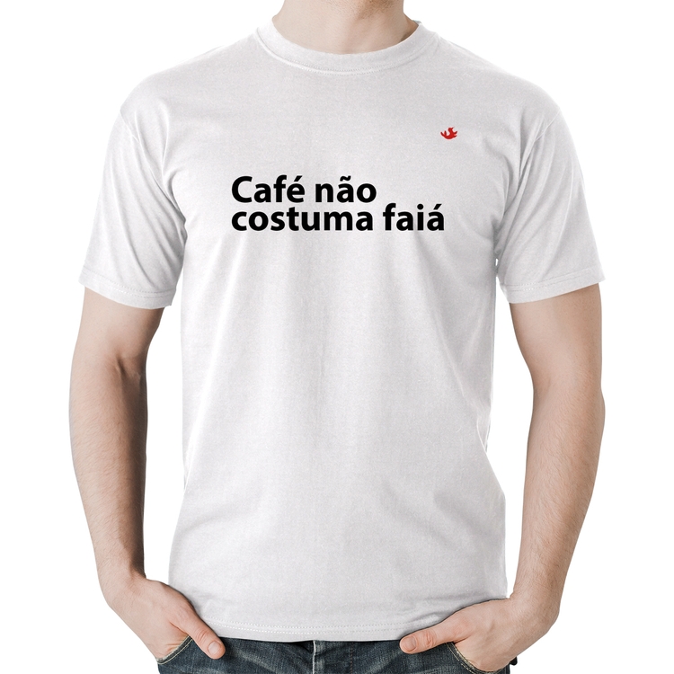 Camiseta Algodão Café não costuma faiá - Branca