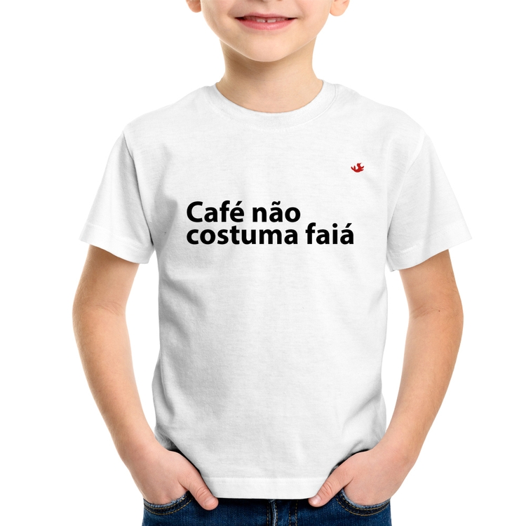 Camiseta Infantil Café não costuma faiá