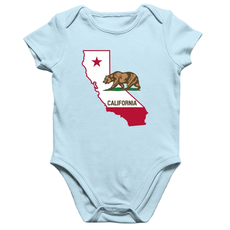 Body Bebê Algodão Califórnia - Azul Bebê