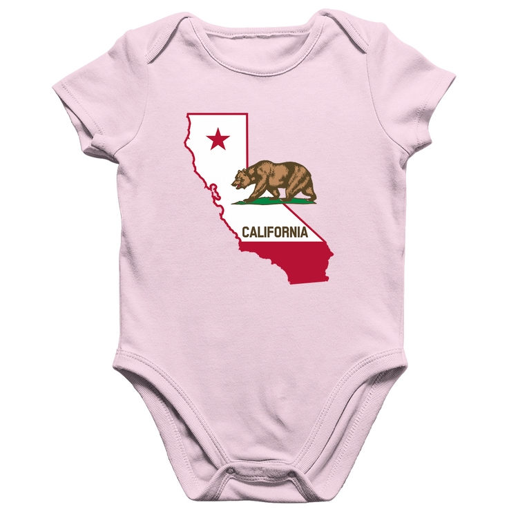 Body Bebê Algodão Califórnia - Rosa Bebê