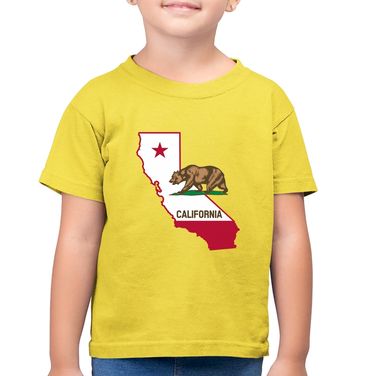 Camiseta Algodão Infantil Califórnia - Amarelo Canário