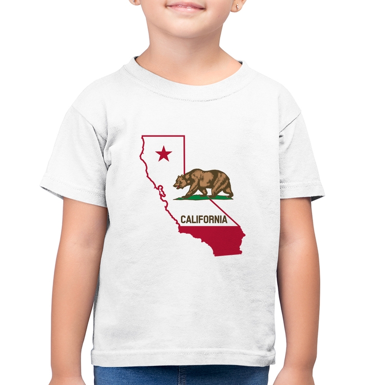 Camiseta Algodão Infantil Califórnia - Branca