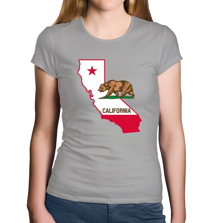 Baby Look Algodão Califórnia - Cinza