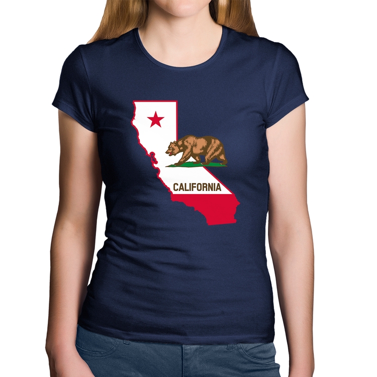 Baby Look Algodão Califórnia - Marinho