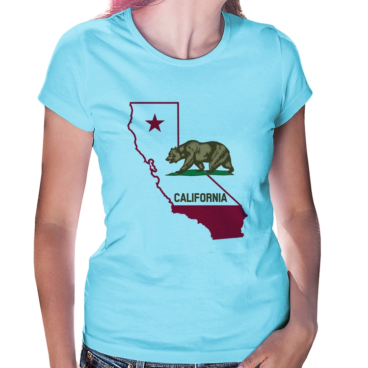 Baby Look Califórnia - Azul Bebê