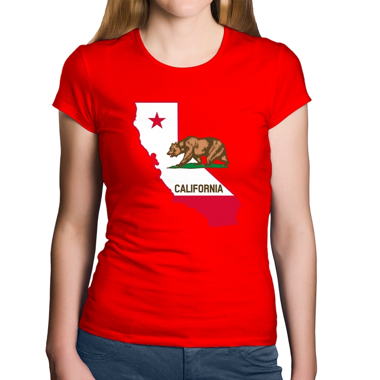 Baby Look Algodão Califórnia - Vermelha