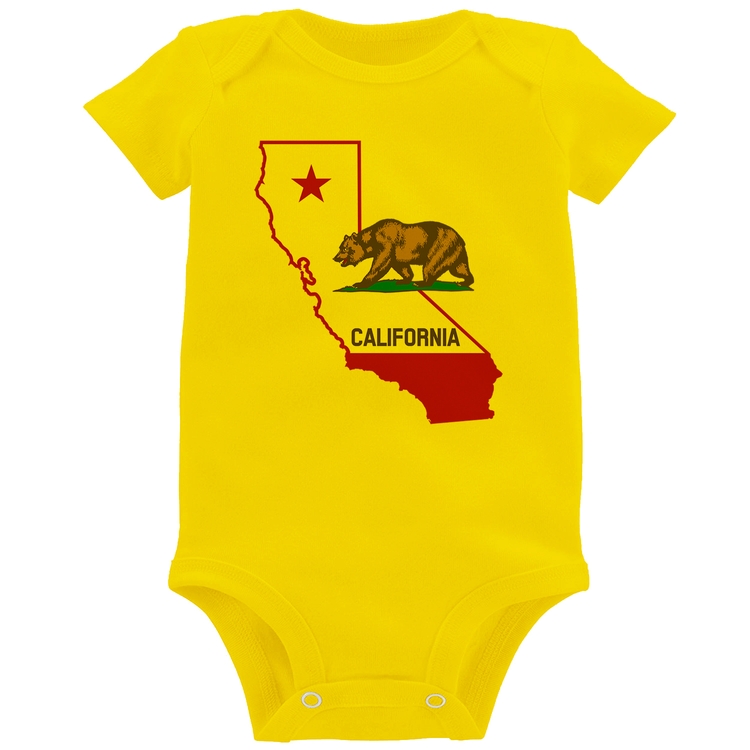 Body Bebê Califórnia - Amarelo