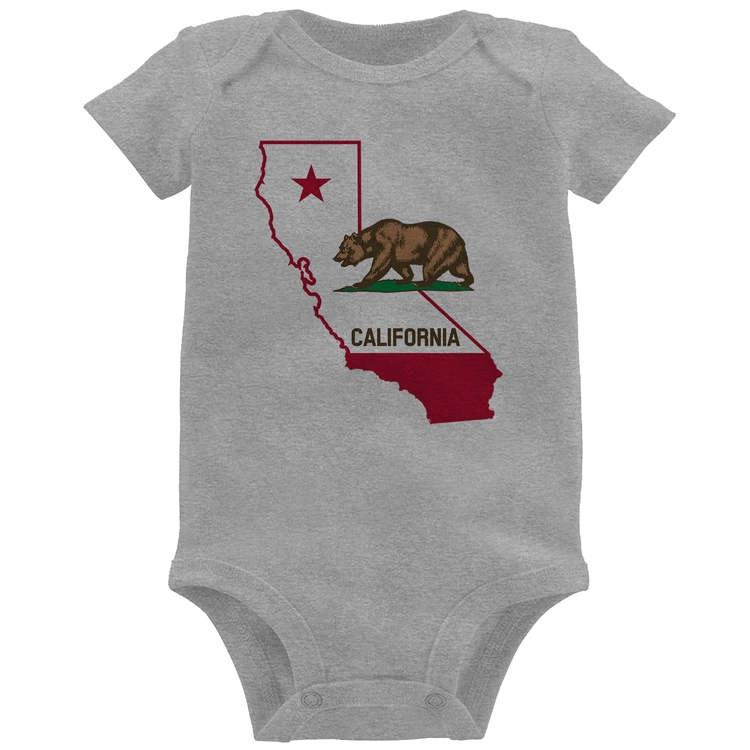 Body Bebê Califórnia - Cinza