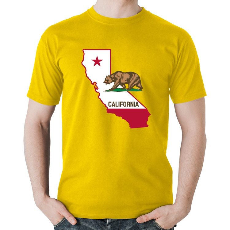 Camiseta Algodão Califórnia - Amarela