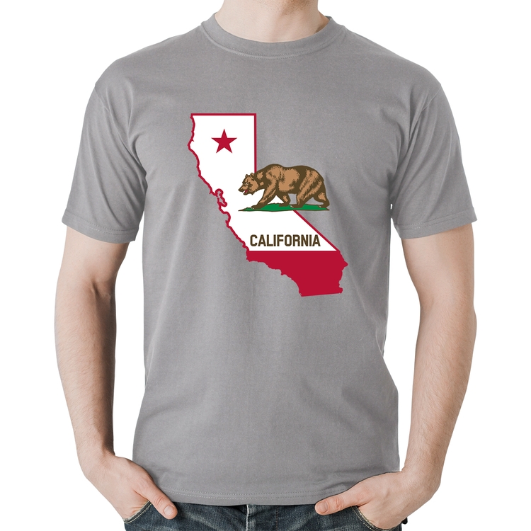 Camiseta Algodão Califórnia - Cinza