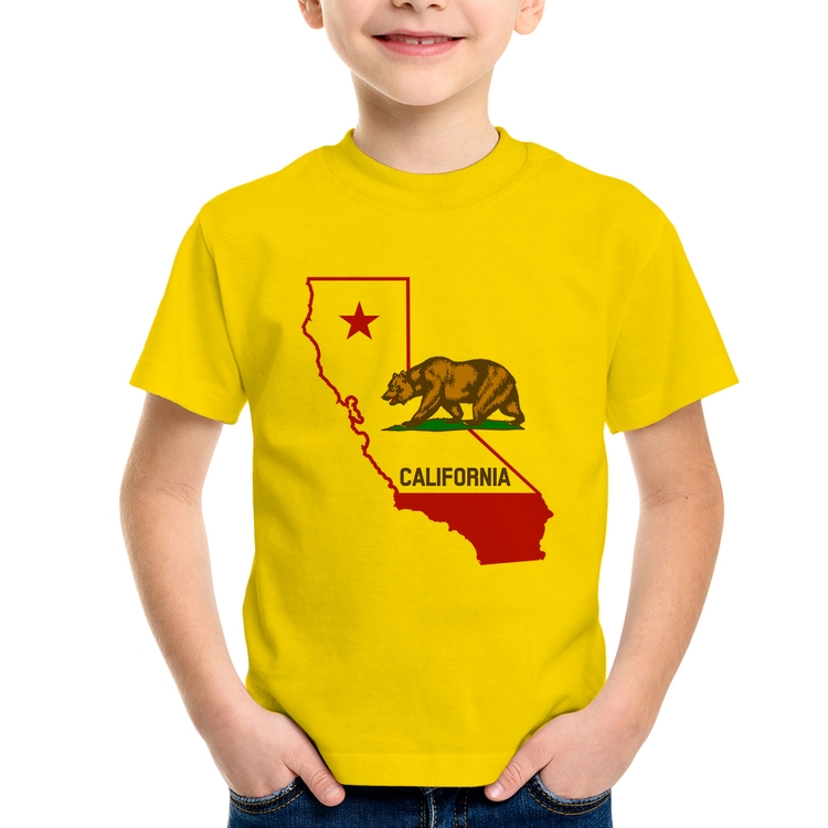 Camiseta Infantil Califórnia - Amarela