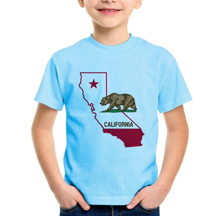 Camiseta Infantil Califórnia - Azul Bebê