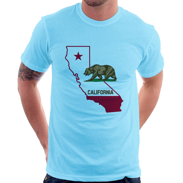 Camiseta Califórnia - Azul Bebê