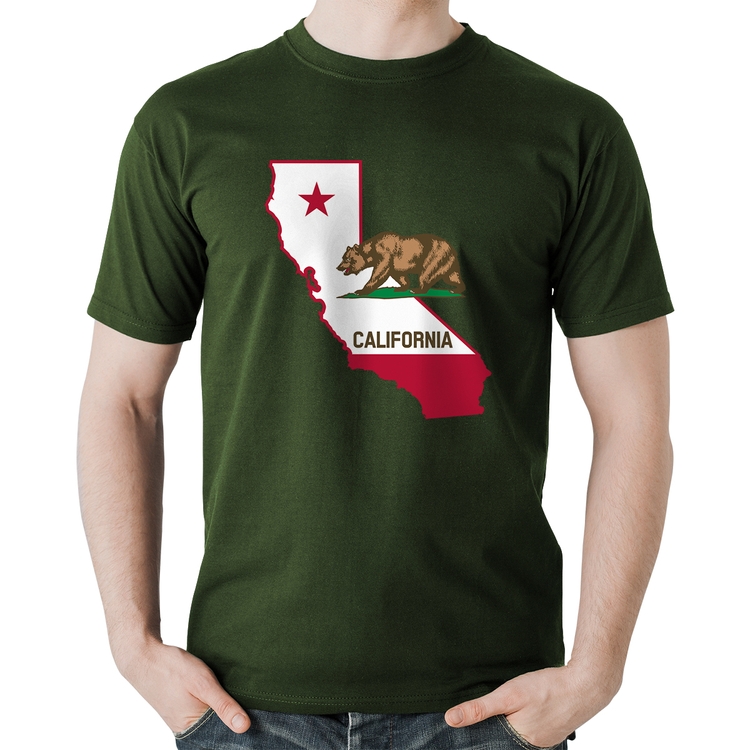 Camiseta Algodão Califórnia - Musgo