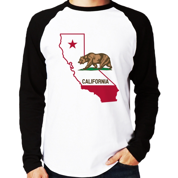 Camiseta Raglan Califórnia Manga Longa