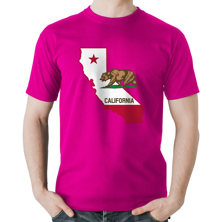 Camiseta Algodão Califórnia - Rosa