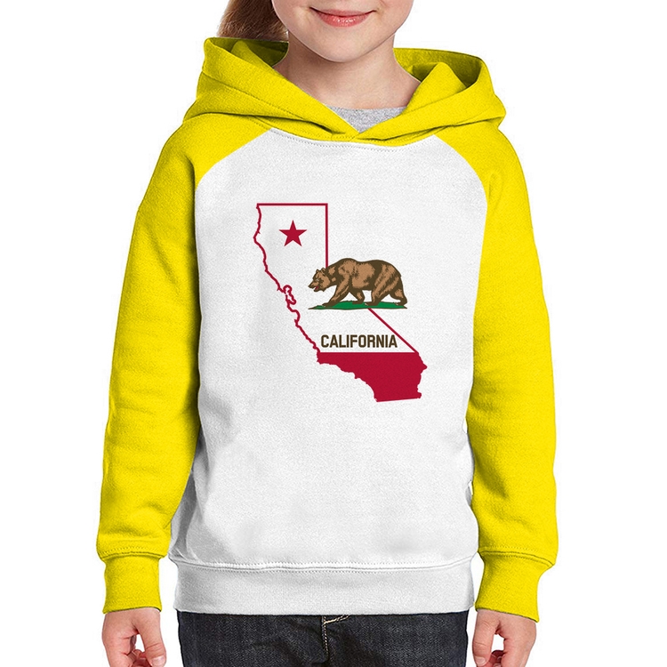 Moletom Infantil Califórnia - Branco/Amarelo