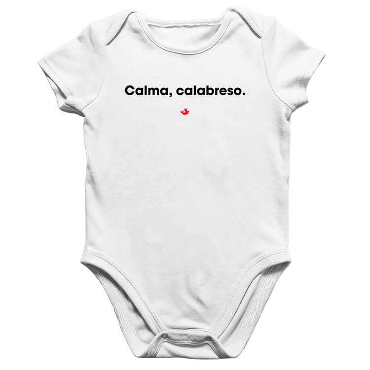 Body Bebê Algodão Calma, calabreso. - Branco