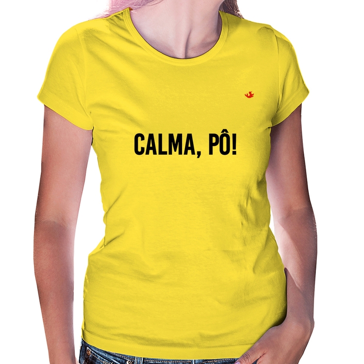 Baby Look Calma, pô! - Amarela